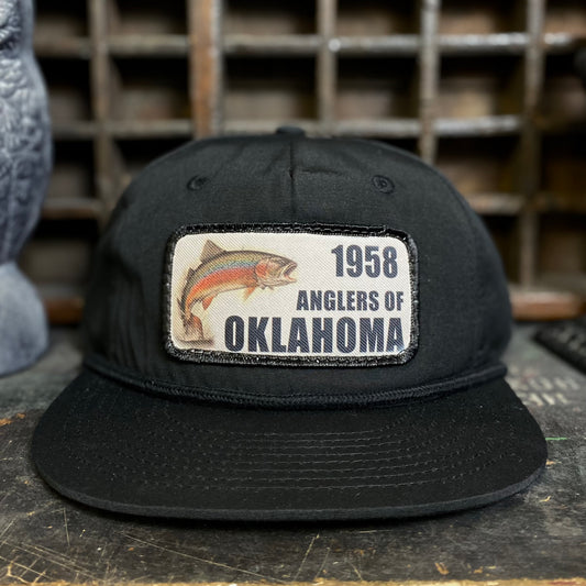 1958 Anglers of Oklahoma - Black Rope Hat