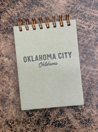 Oklahoma City Mini Jotter Notebook - Sage