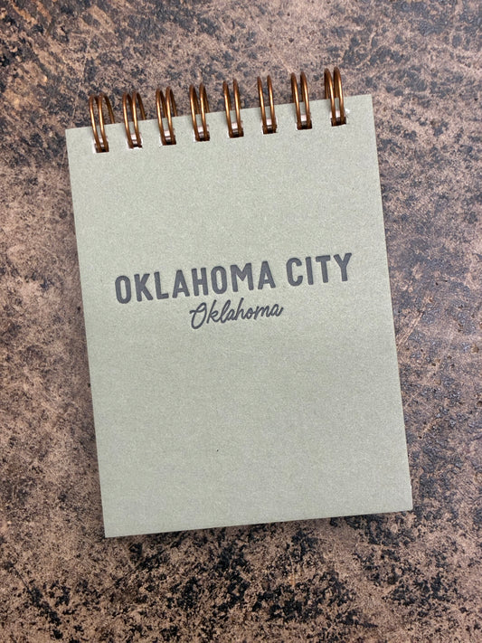 Oklahoma City Mini Jotter Notebook - Sage
