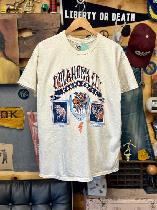 OKC Patch Thrifted Tee - Off White