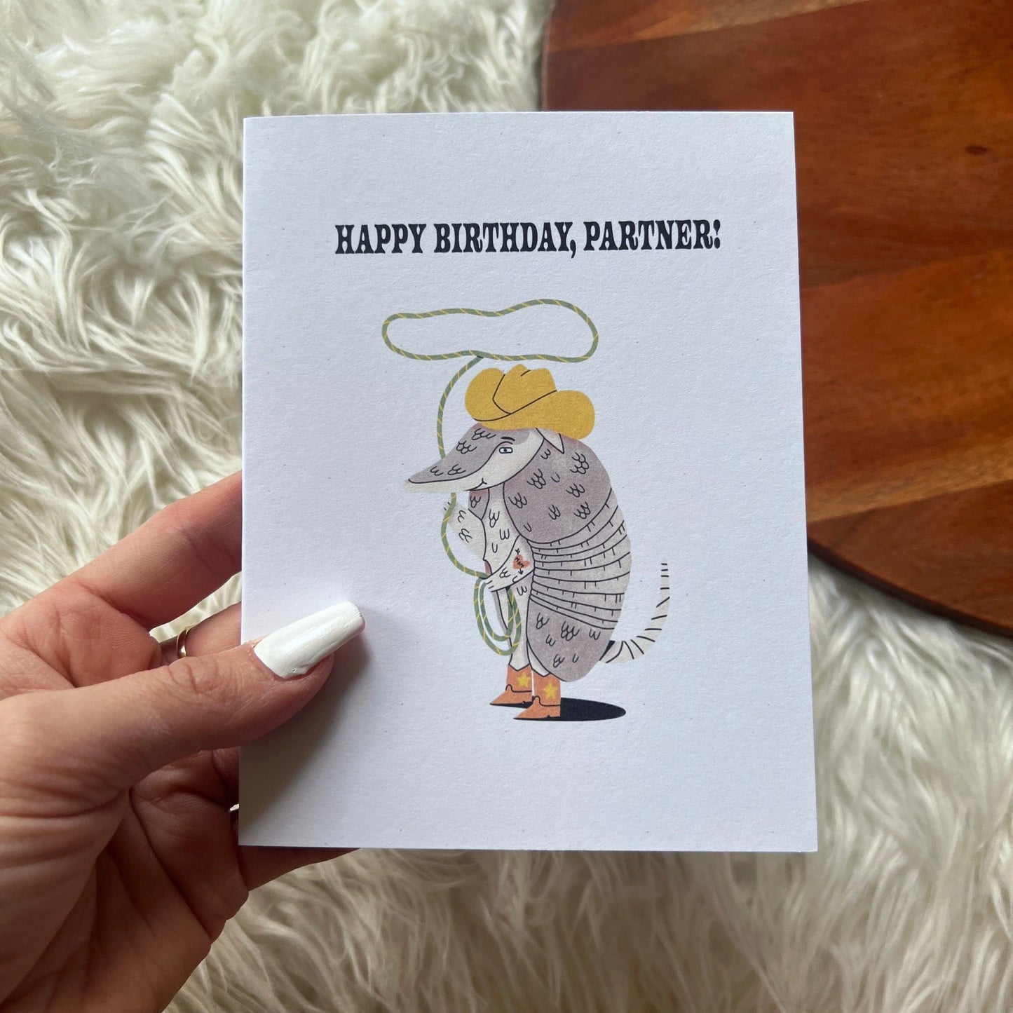"Happy Birthday, Partner" Armadillo Card