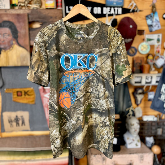 OKC Basketball Net Tee - Real Tree Camo