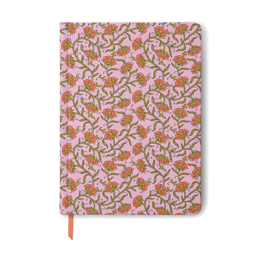 Soft Touch Jumbo Journal - Pink Vintage Floral