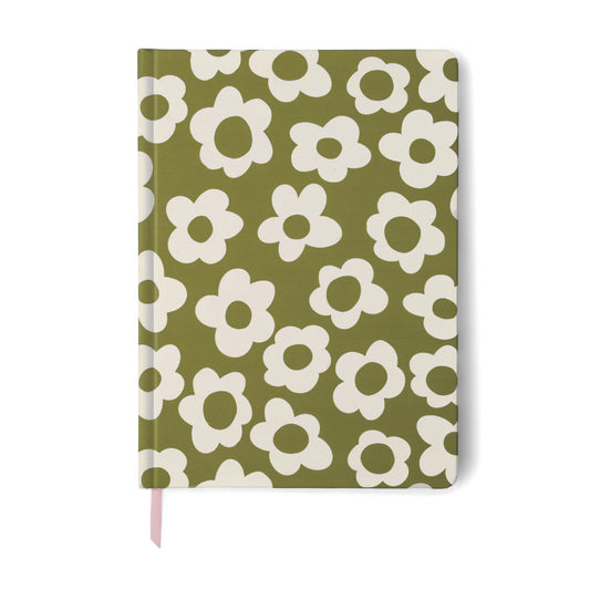 Soft Touch Jumbo Journal - Green Groovy Floral
