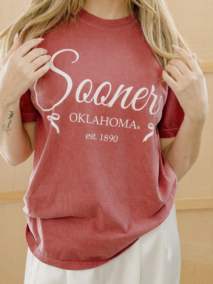 OU Sooners Established Bows Crimson Tee