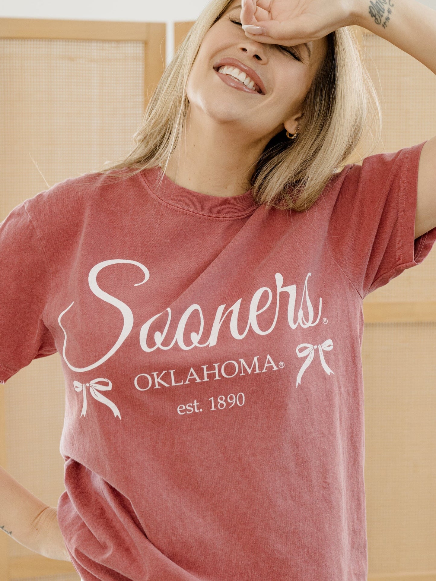 OU Sooners Established Bows Crimson Tee