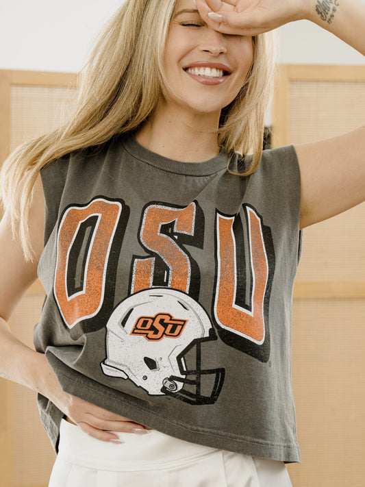 OSU Cowboys Helmet Fade Black Tank