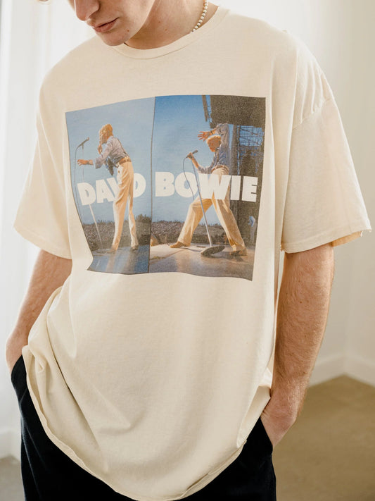 David Bowie 1983 Tour Thrifted Tee - Off White