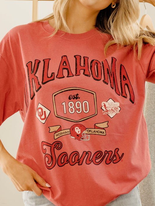 OU Sooners Patches 25 Heavyweight Tee - Red