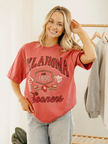 OU Sooners Patches 25 Heavyweight Tee - Red
