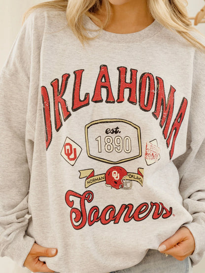 OU Sooners Patches Sweatshirt - Ash
