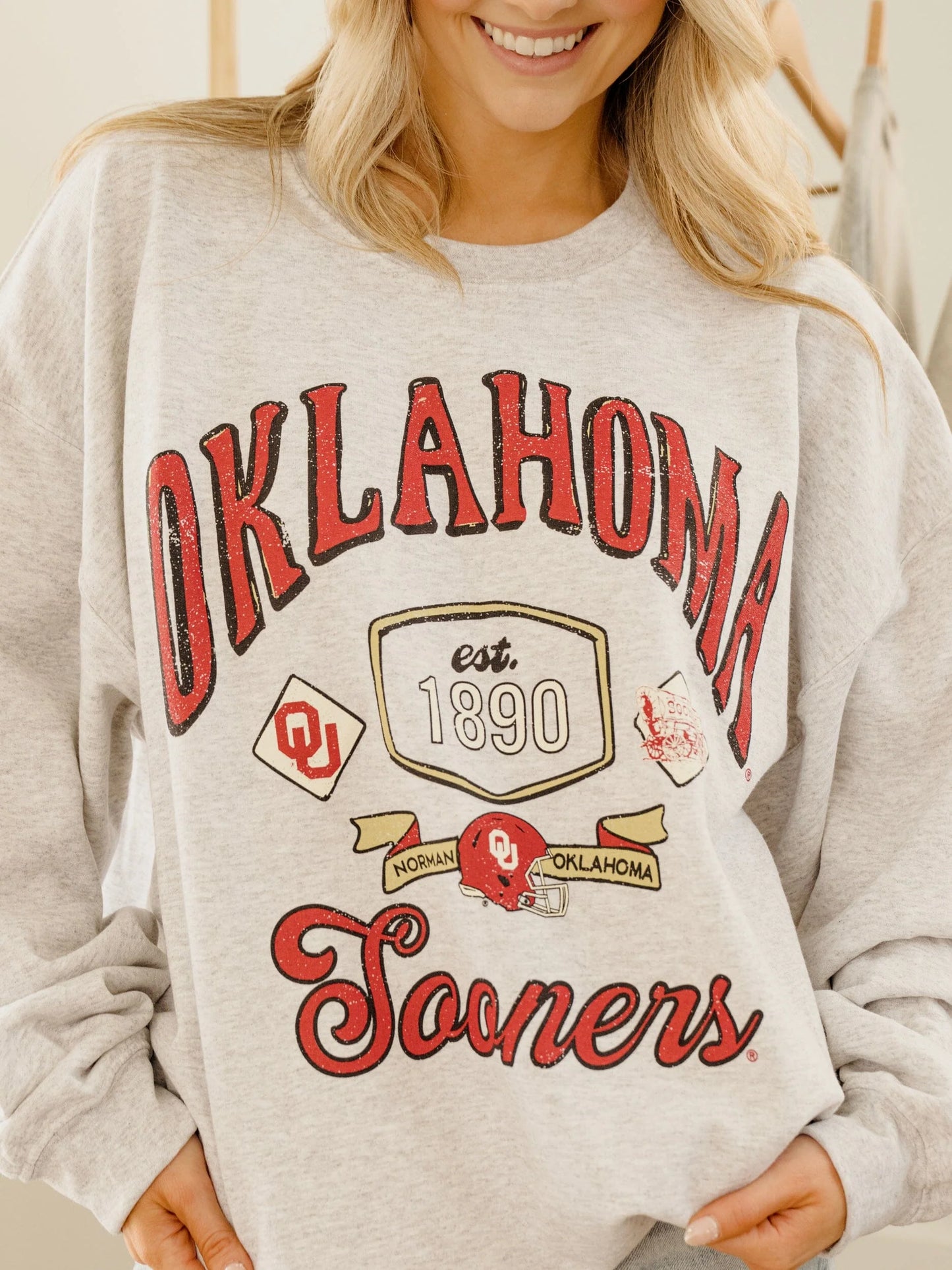 OU Sooners Patches Sweatshirt - Ash