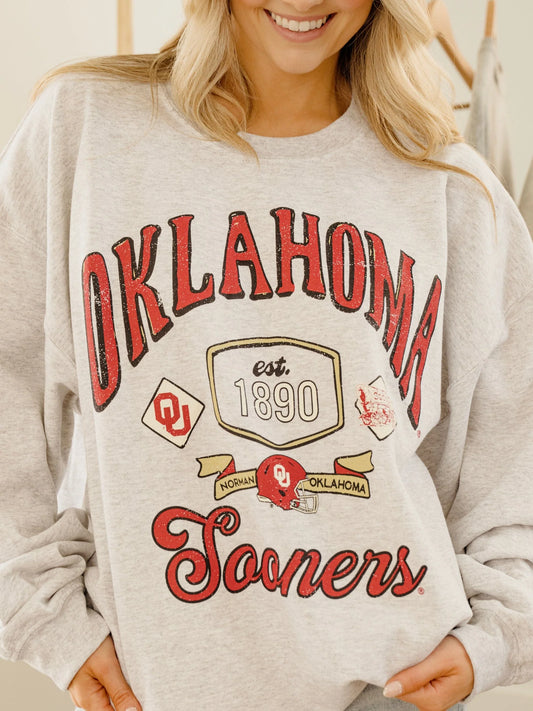OU Sooners Patches Sweatshirt - Ash