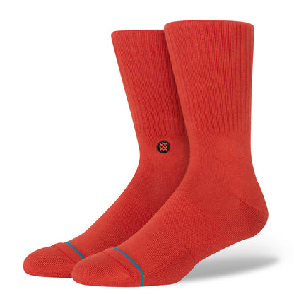 Icon Crew Socks - Dark Red - LG