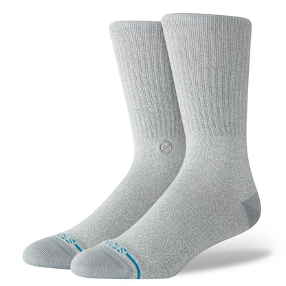 Icon Crew Socks - Grey Heather