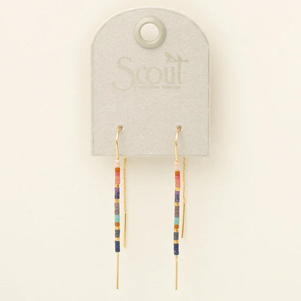 Chromacolor Miyuki Thread Earring - Dark Multi/Gold