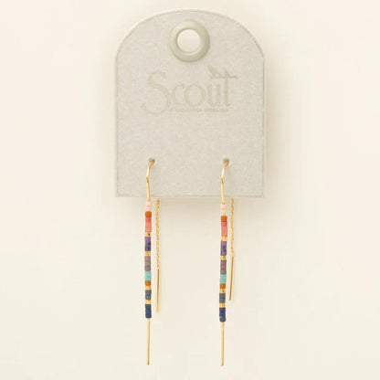 Chromacolor Miyuki Thread Earring - Dark Multi/Gold