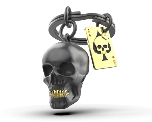 Black Skull Keychain