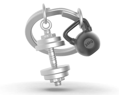 Gym Dumbbell Keychain