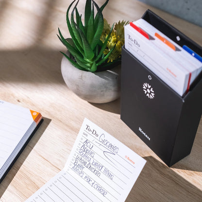 Centre Rise To-Do Card Stand & Box Set - Black