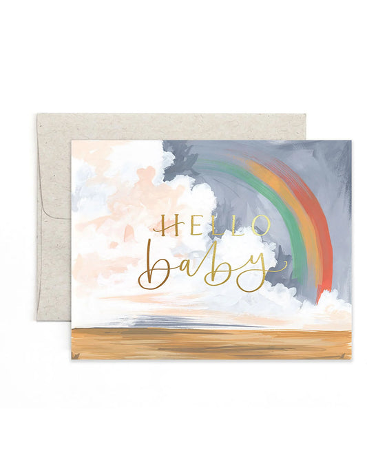Hello Baby Rainbow Greeting Card