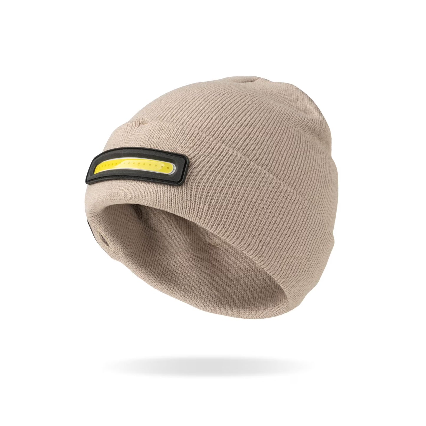 Night Scope Night Watch Rechargeable LED Beanie with Rear Safety Light - Cream
