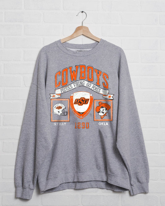 OSU Cowboys Prep Patch Grey Thrifted Sweatshirt