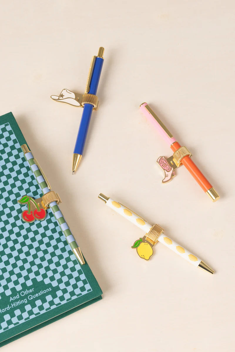 Set of 2 Pen Clips - Cowgirl Hat + Boot