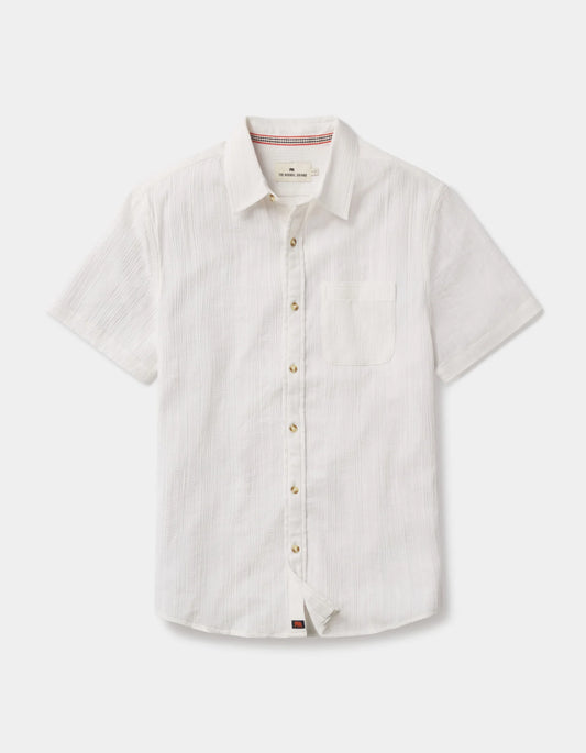 Freshwater Button Up Shirt - Ivory Crinkle Dobby