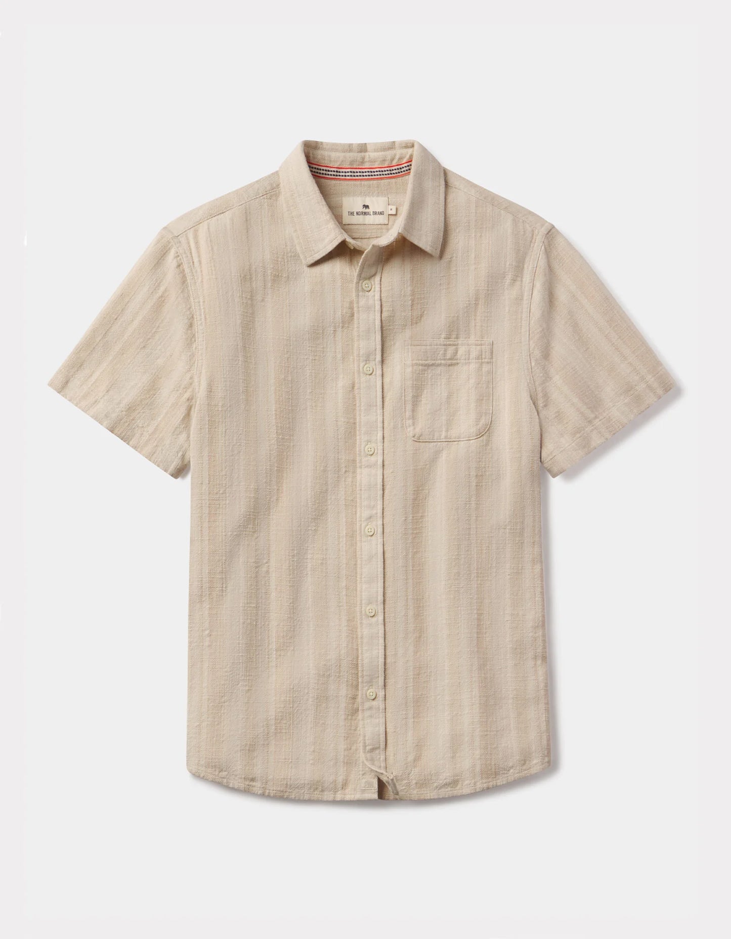 Freshwater Button Up Shirt - Sandstone Stripe