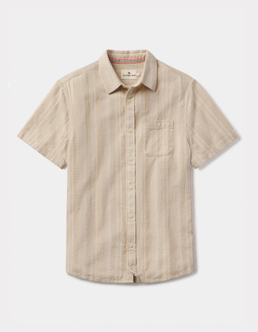 Freshwater Button Up Shirt - Sandstone Stripe