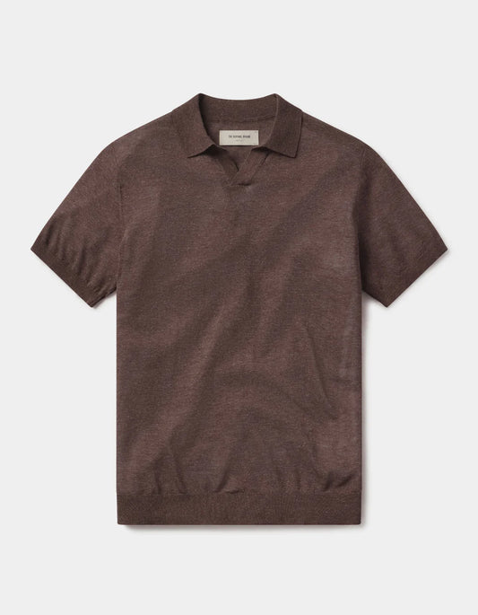 Summer Linen Blend Polo - Espresso