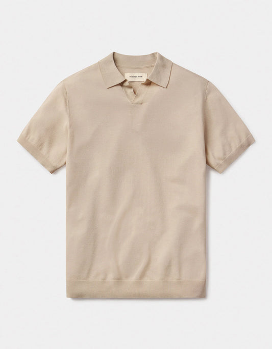 Summer Linen Blend Polo - Jute