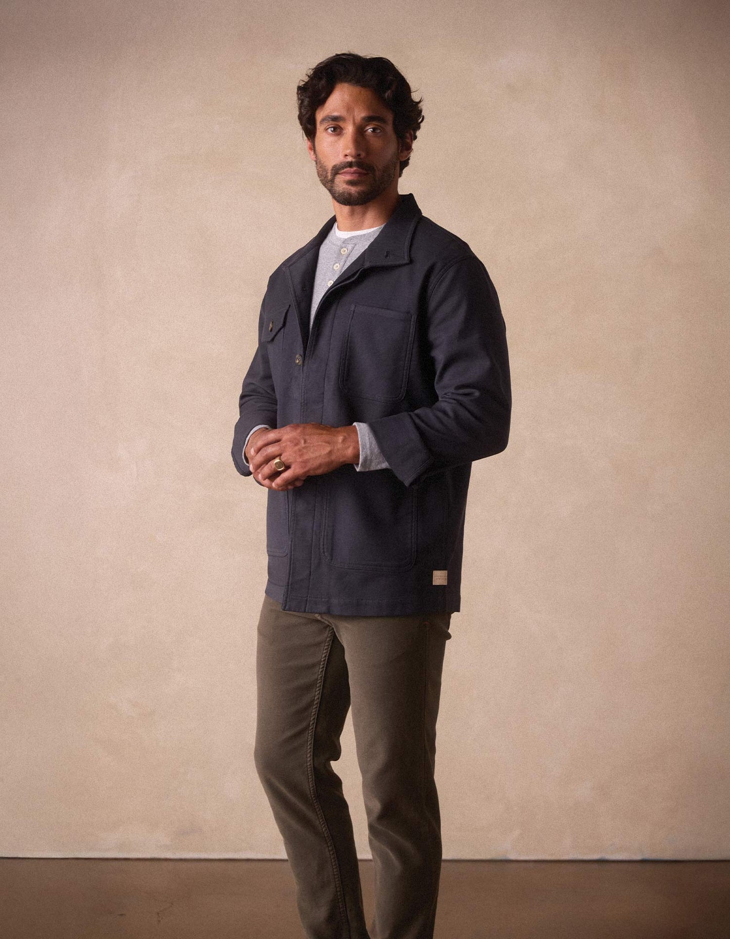 Comfort Terry Chore Coat - Navy