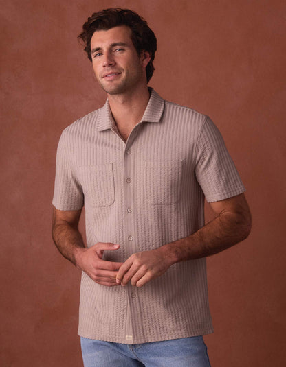 Knit Getaway Button Up - Taupe
