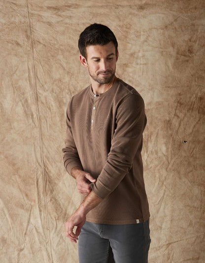 Vintage Thermal Henley - Cedar