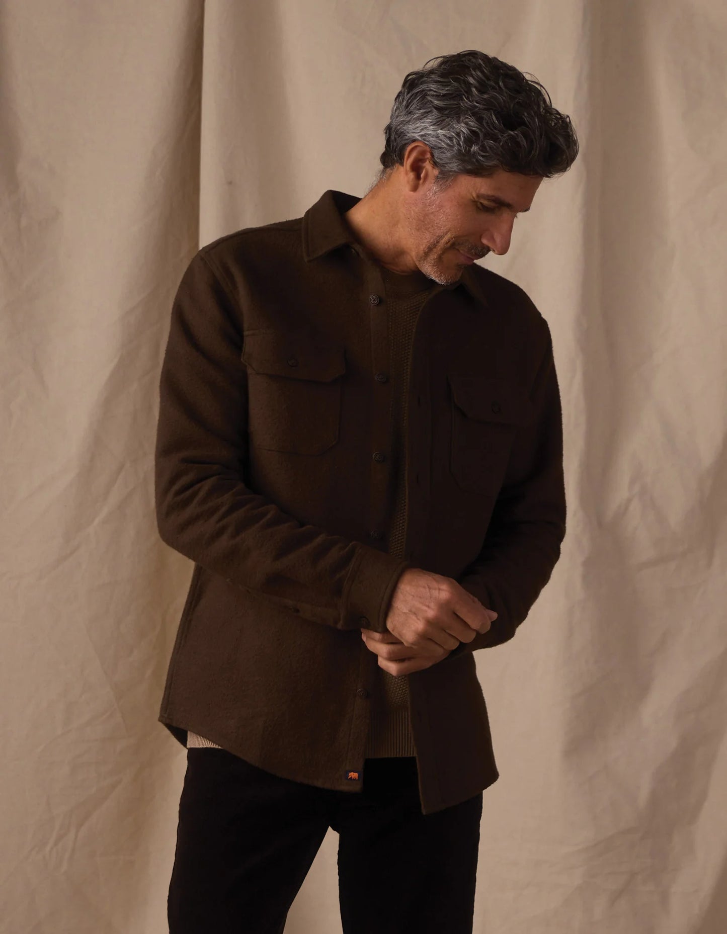 Heavyweight Chamois Overshirt - Dark Brown