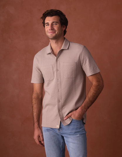 Knit Getaway Button Up - Taupe