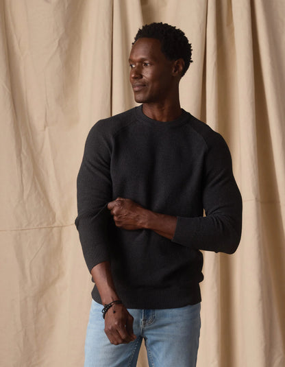 Coolmax Textured Crewneck Sweater - Charcoal