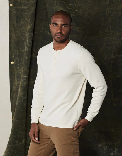 Vintage Thermal Henley - Ivory