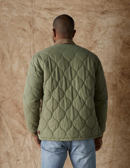James Canvas Quilted Lodge Jacket - Moss/Cedar
