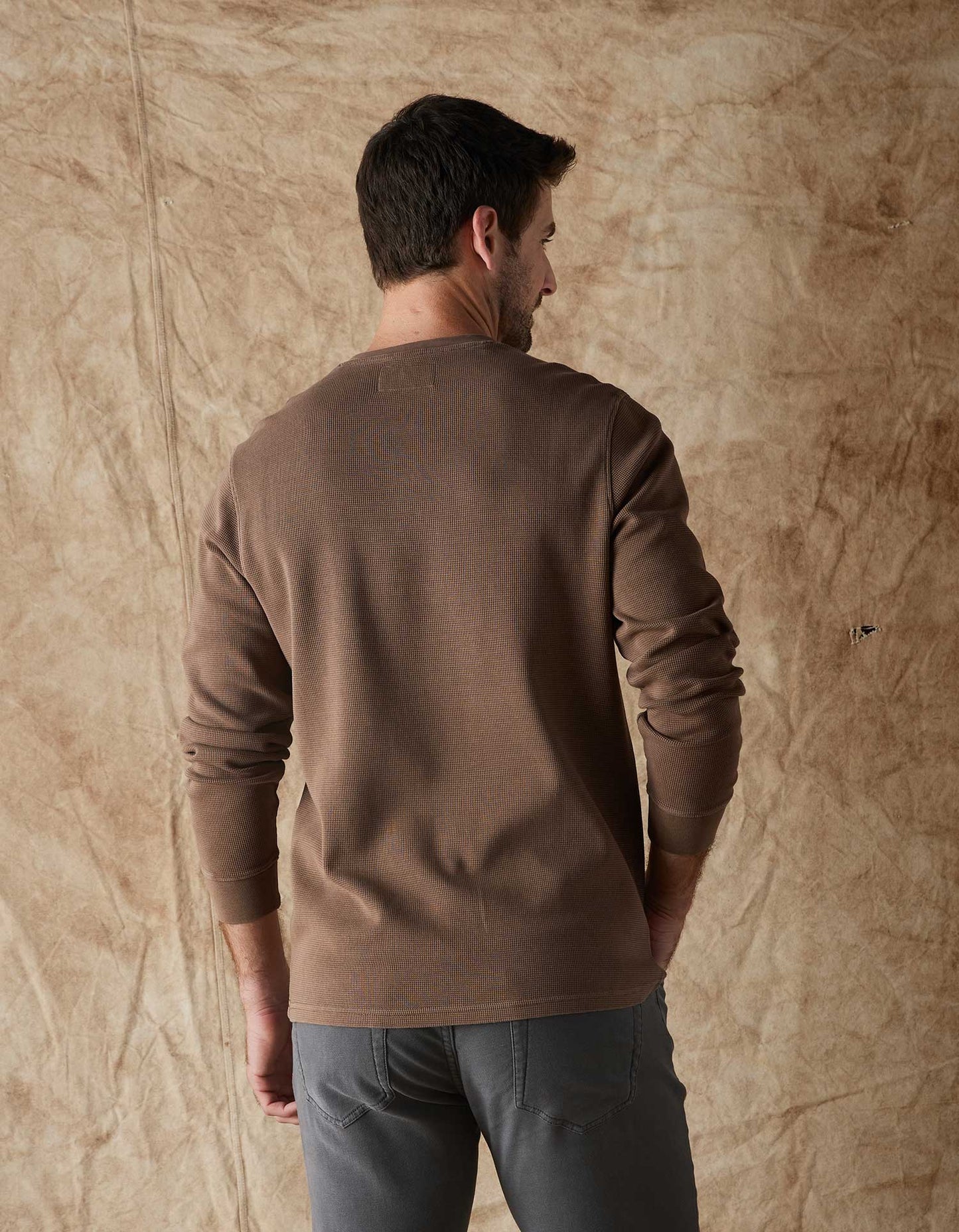 Vintage Thermal Henley - Cedar