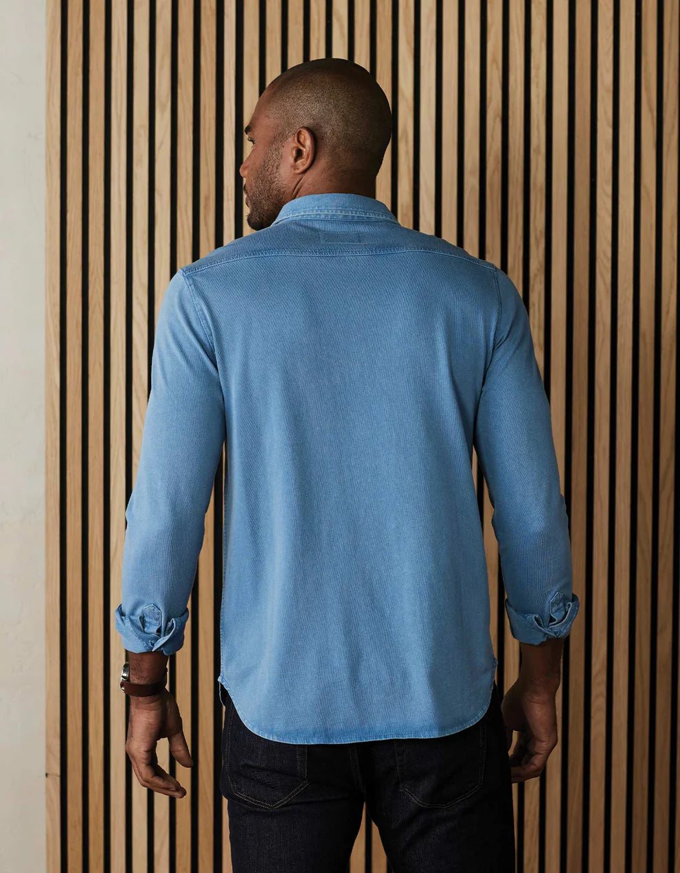 Lennox Jersey Button Up - Slate Blue