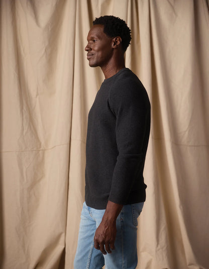 Coolmax Textured Crewneck Sweater - Charcoal