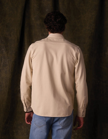 Tentoma Stretch Vintage Button Up - Bone