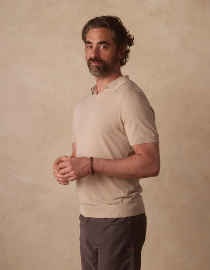 Summer Linen Blend Polo - Jute