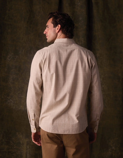 Nikko Classic Button Up - Tan Plaid