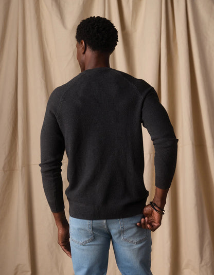 Coolmax Textured Crewneck Sweater - Charcoal
