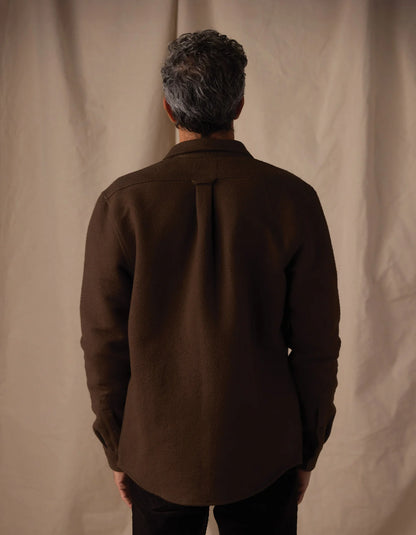 Heavyweight Chamois Overshirt - Dark Brown
