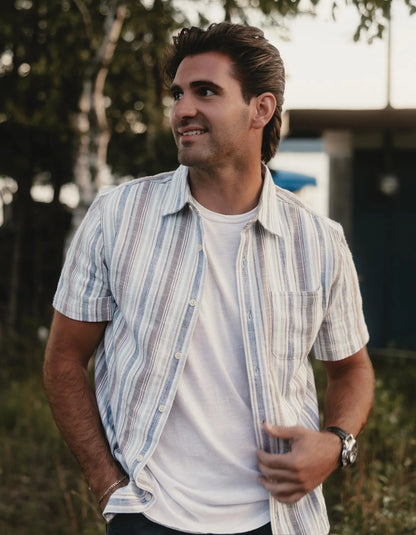 Freshwater Button Up Shirt - Misty Harbor Stripe